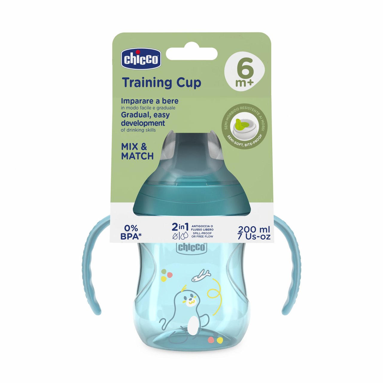 Chicco - Copo de Aprendizagem 6M+ Azul
