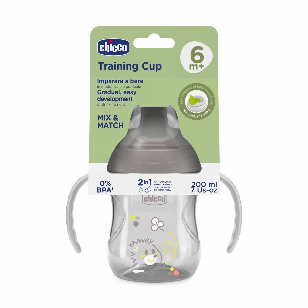Chicco - Copo de Aprendizagem 6M+ Grigio