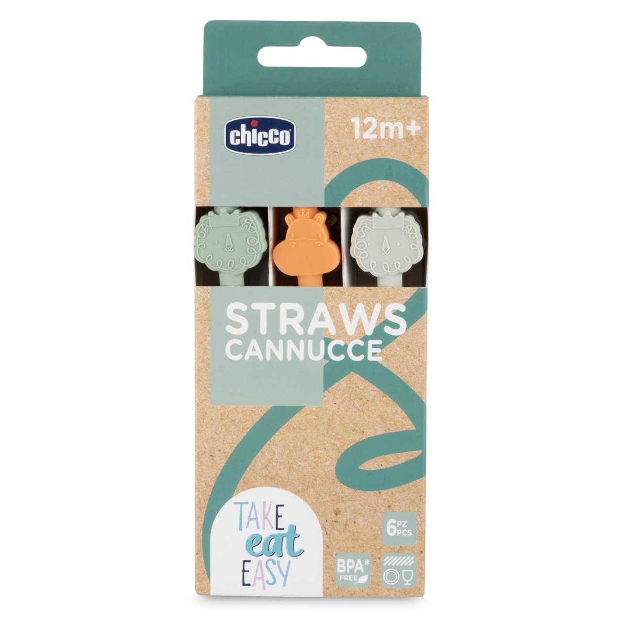 Chicco - Pack de 6 Palhinhas de Silicone
