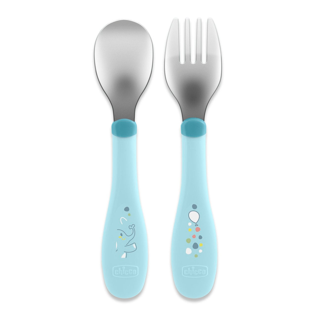 Chicco - Conjunto de Talheres Inox 18m+ Azul
