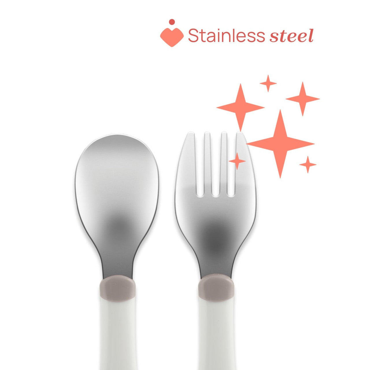 Chicco - Conjunto de Talheres Inox 18m+ Grigio