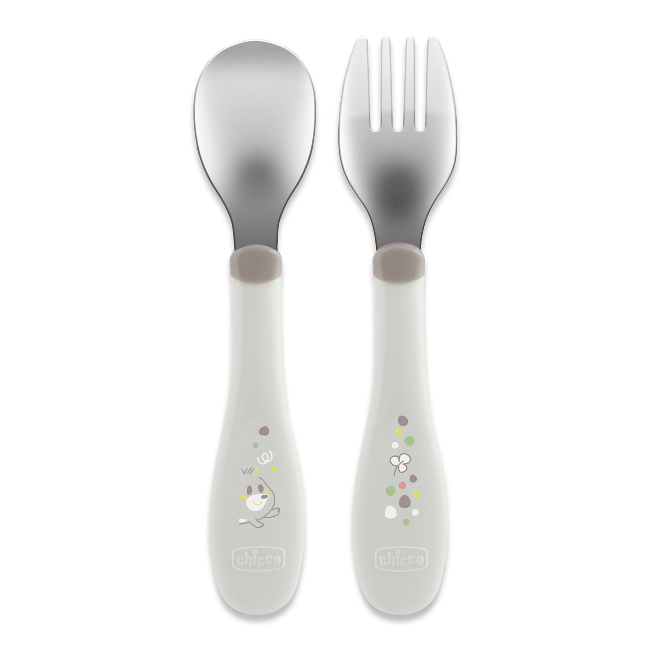 Chicco - Conjunto de Talheres Inox 18m+ Grigio