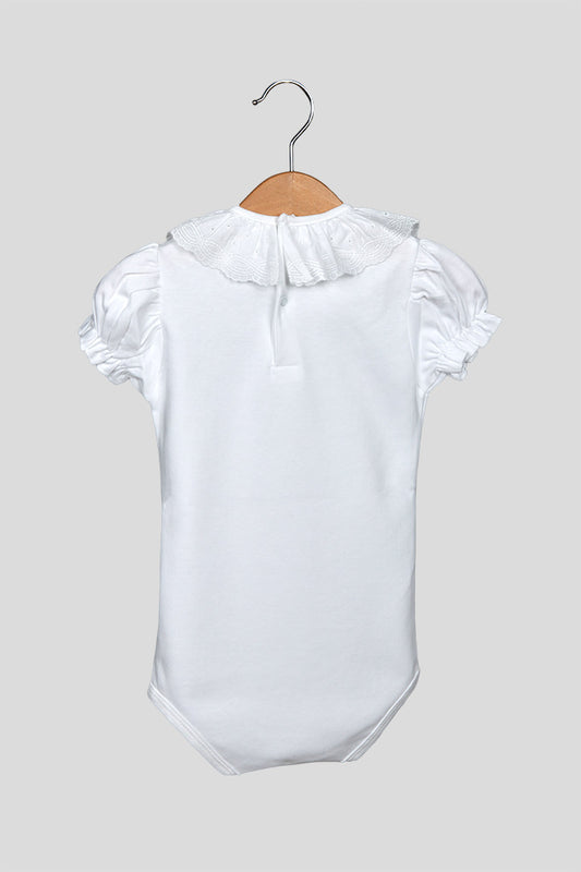 Body com Gola Bordada – Manga Curta