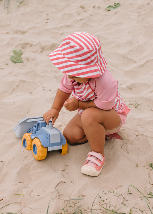 Chapéu Reversível Monnëka Stripes Bloom & Blush