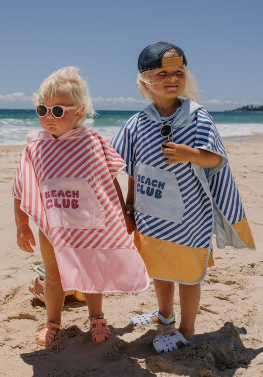Poncho de Praia Monnëka Stripes Blues & Beyond