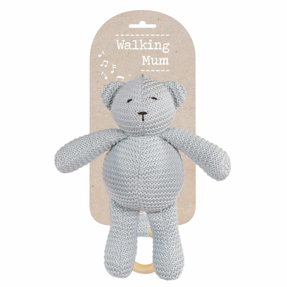 Urso Musical de Malha Cinza