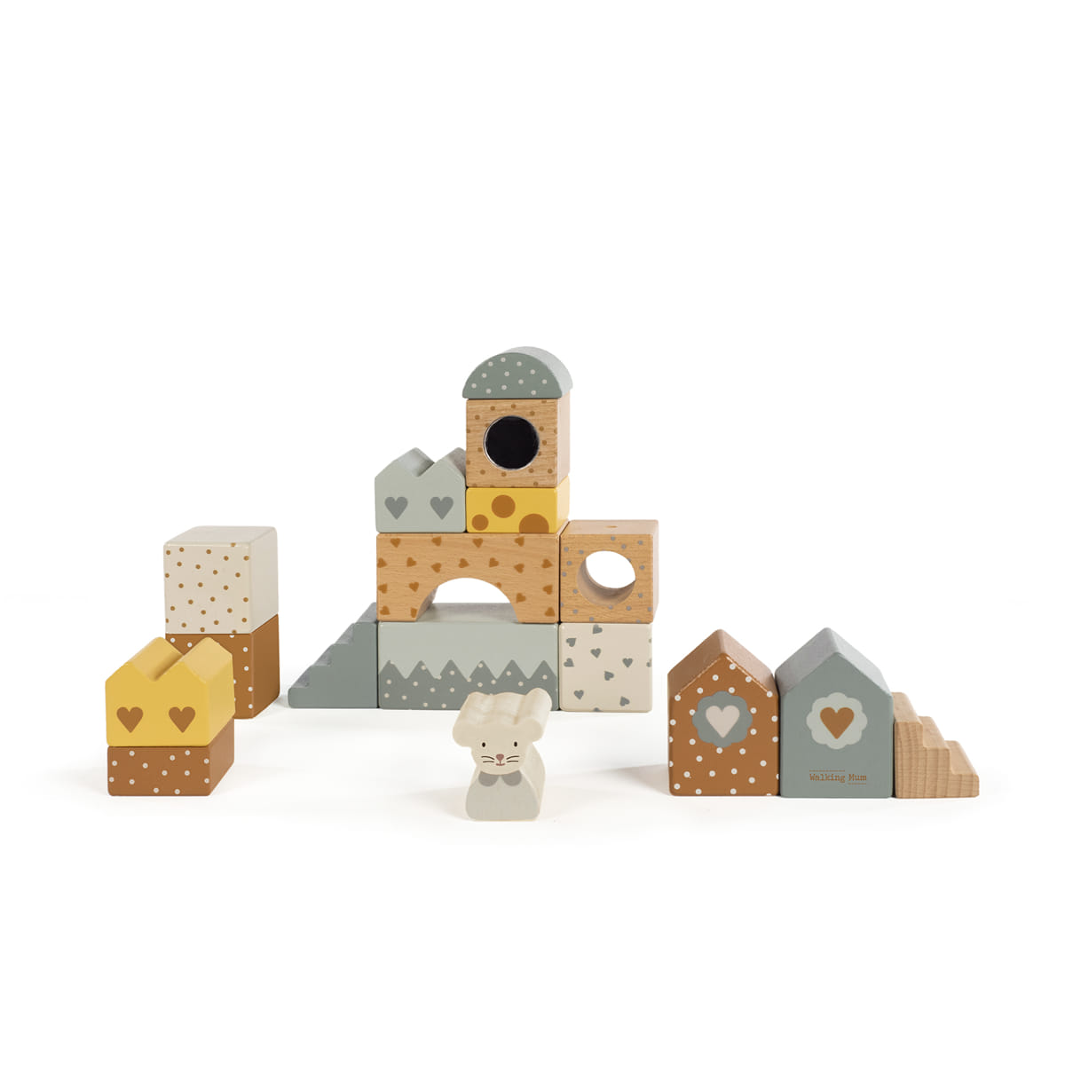 Walking Mum Cubos Empilháveis de Madeira - Poppy