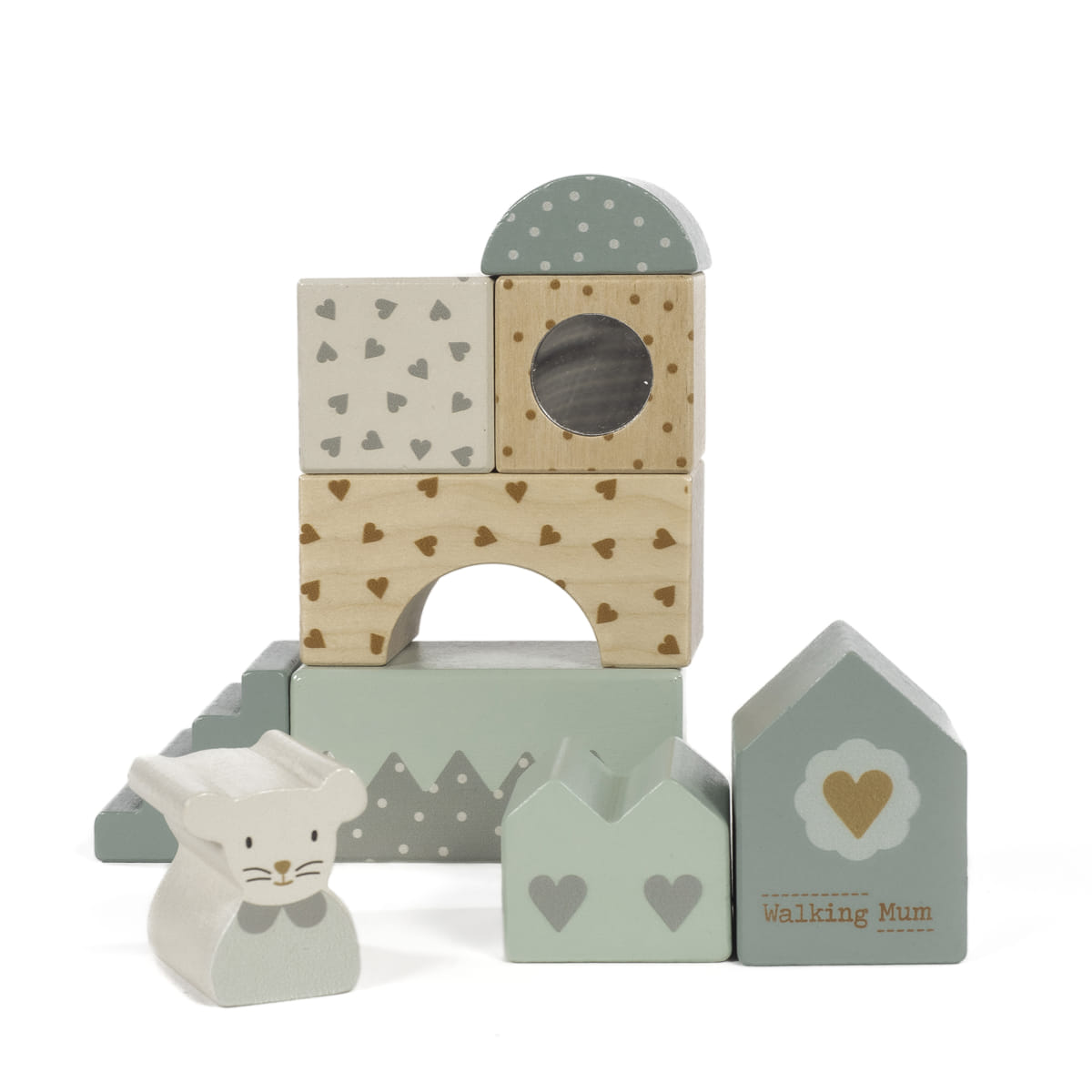 Walking Mum Cubos Empilháveis de Madeira - Poppy