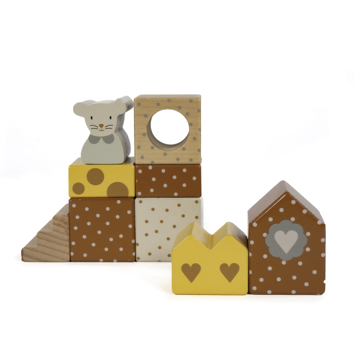 Walking Mum Cubos Empilháveis de Madeira - Poppy