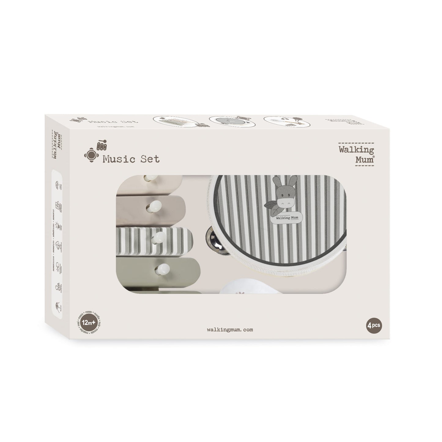 Walking Mum Conjunto de Instrumentos Musicais de Madeira - Botton