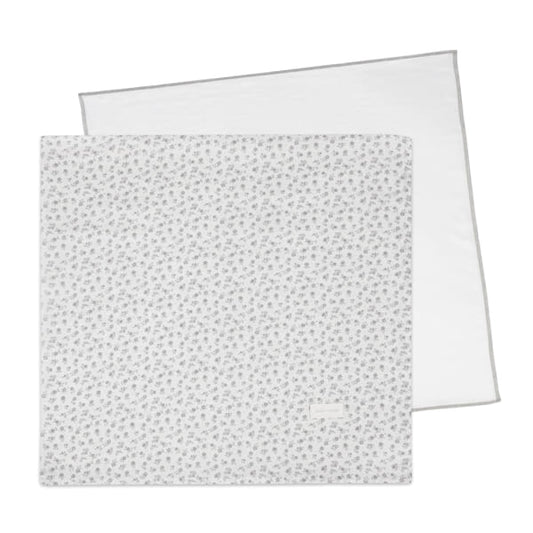 Pasito a Pasito Conjunto de 2 Musselinas 70x70cm - Little Bloom Flowers Gris