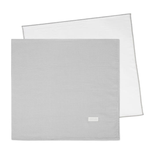 Pasito a Pasito Conjunto de 2 Musselinas 70x70cm - Little Bloom Vichy Gris