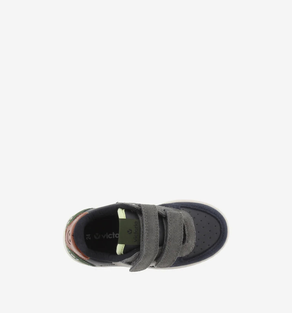 Sapatilhas Victoria Tiempo Tiras Efeito Pele & Croute - Navy