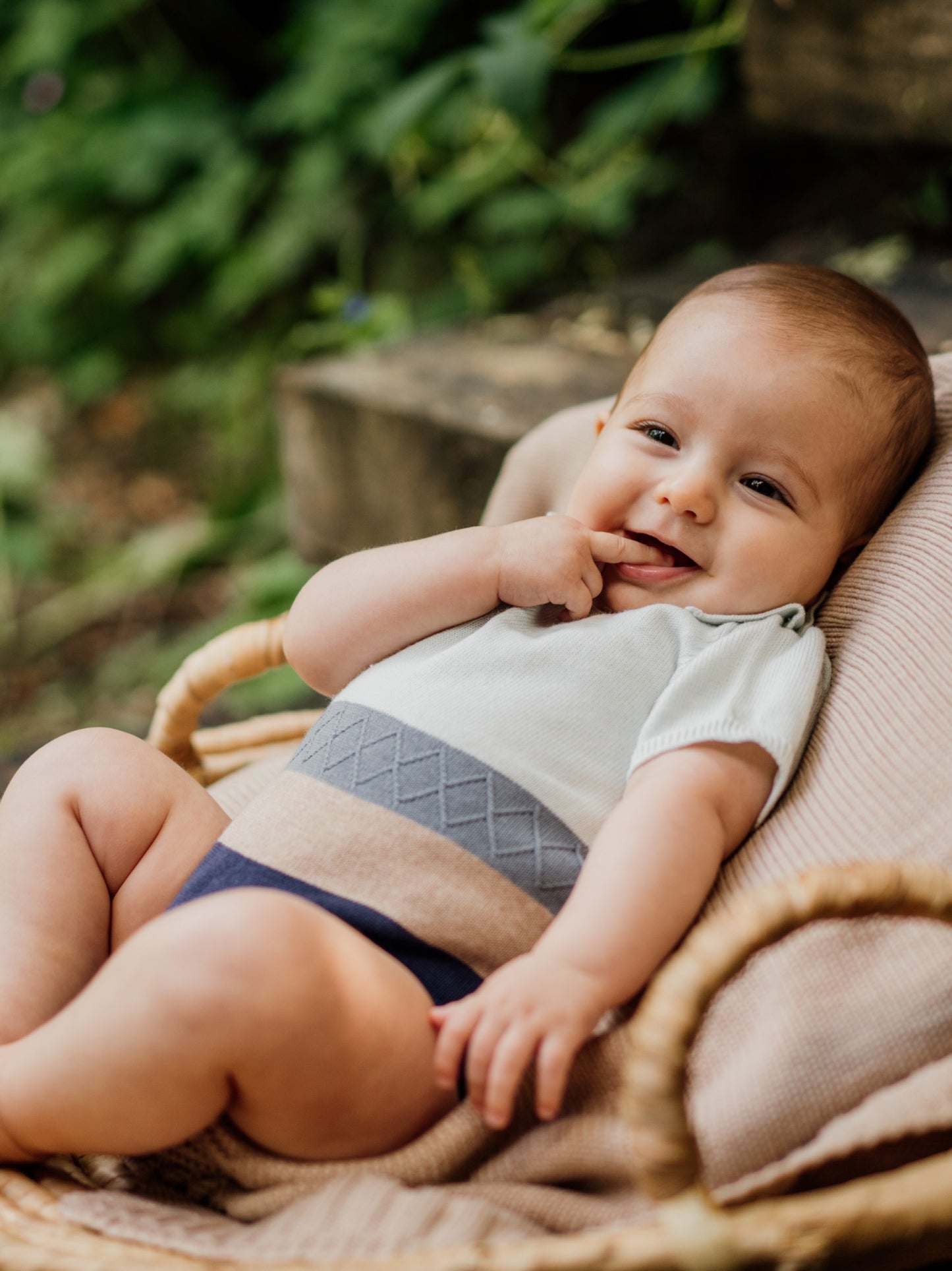 Fofo polo de manga curta tricotado em algodão - SEA BREEZE