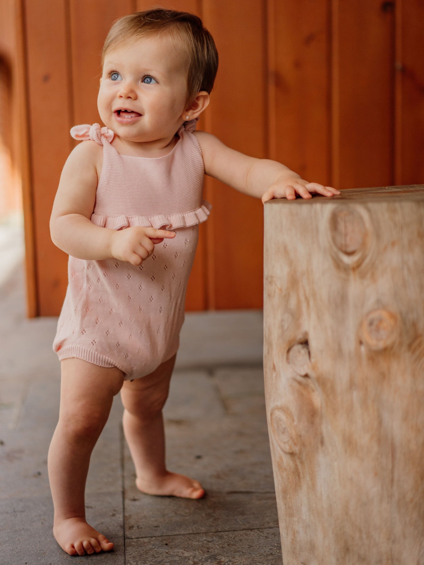 Fofo de alças tricotado em algodão orgânico Rosa - BREEZE