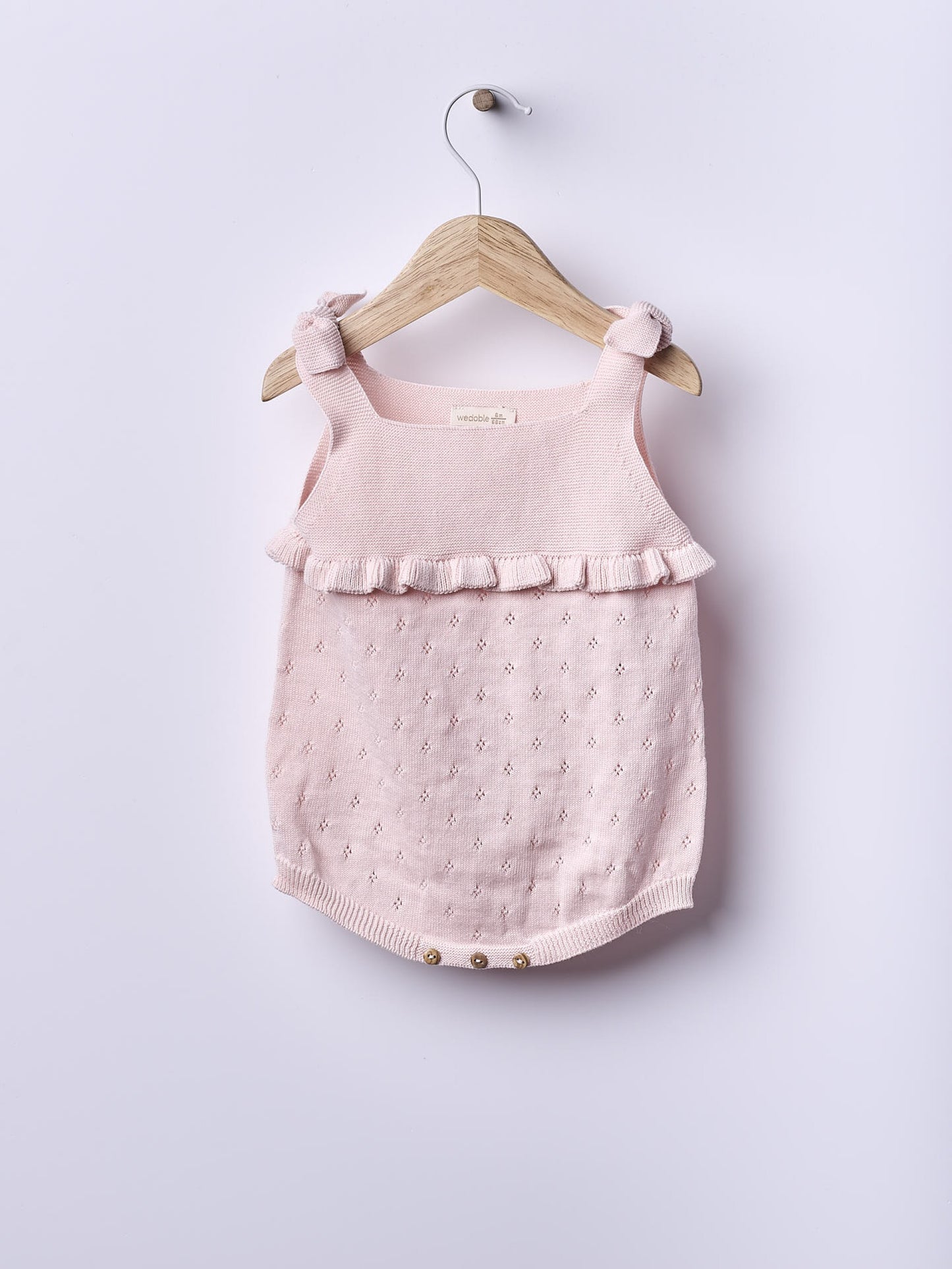 Fofo de alças tricotado em algodão orgânico Rosa - BREEZE