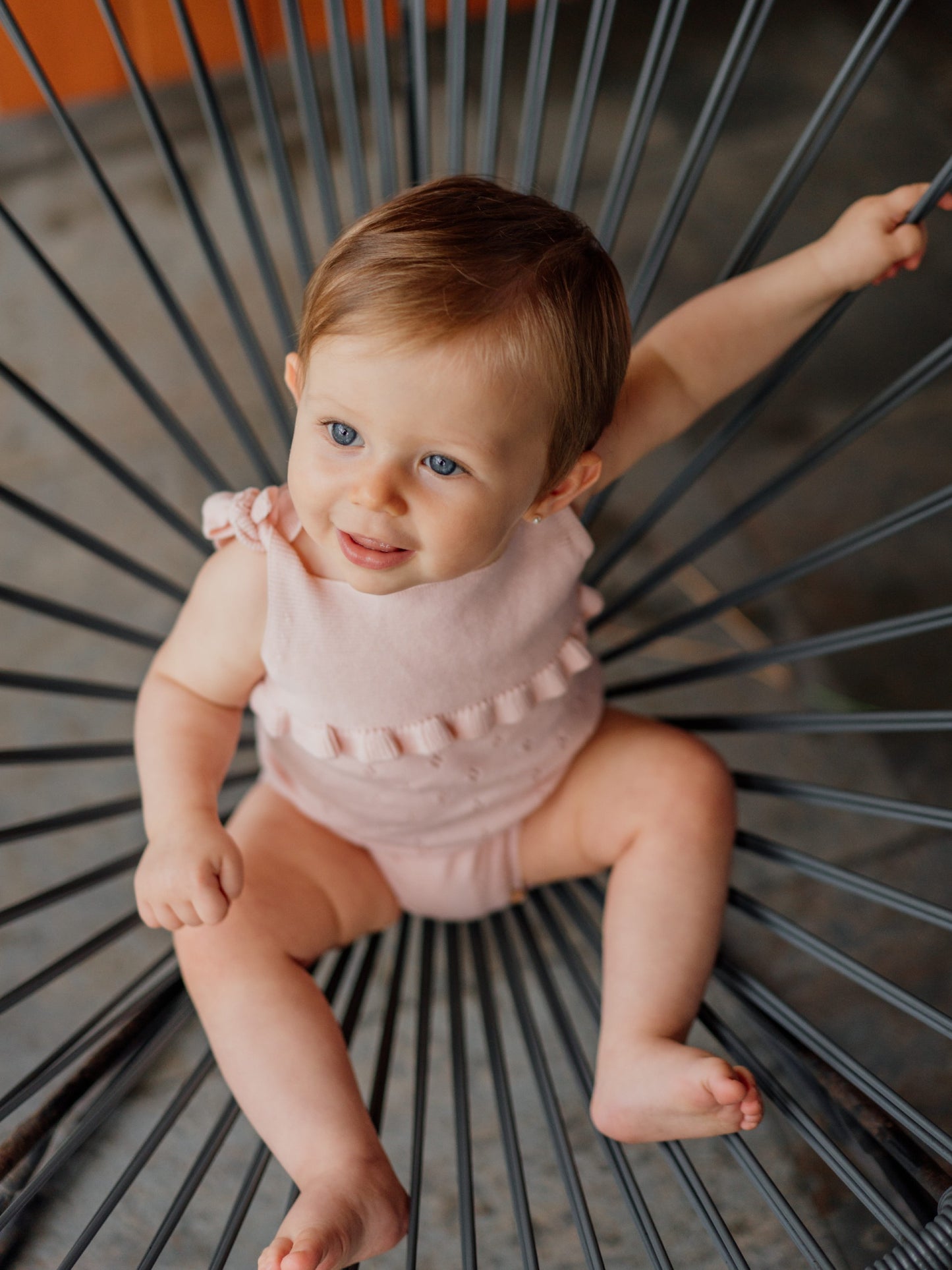 Fofo de alças tricotado em algodão orgânico Rosa - BREEZE