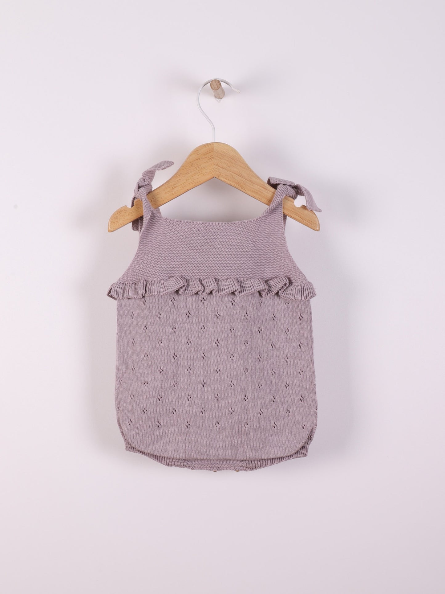 Fofo de alças tricotado em algodão orgânico Lilás - BREEZE