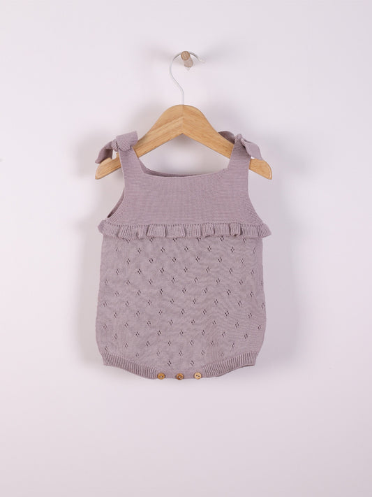 Fofo de alças tricotado em algodão orgânico Lilás - BREEZE