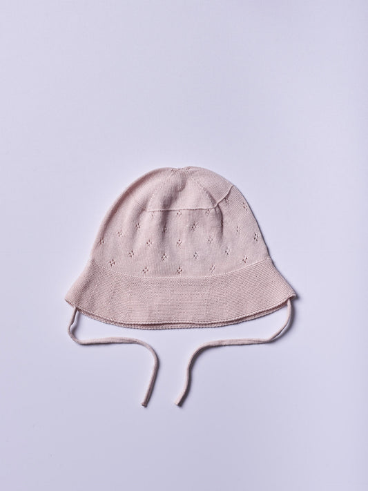 Chapéu de sol tricotado em algodão orgânico Rosa - BREEZE