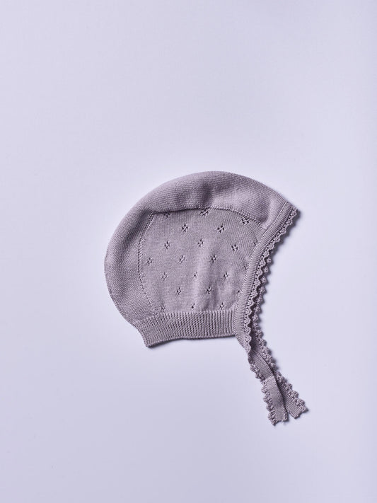 Touca tricotada em algodão orgânico Lilás - BREEZE