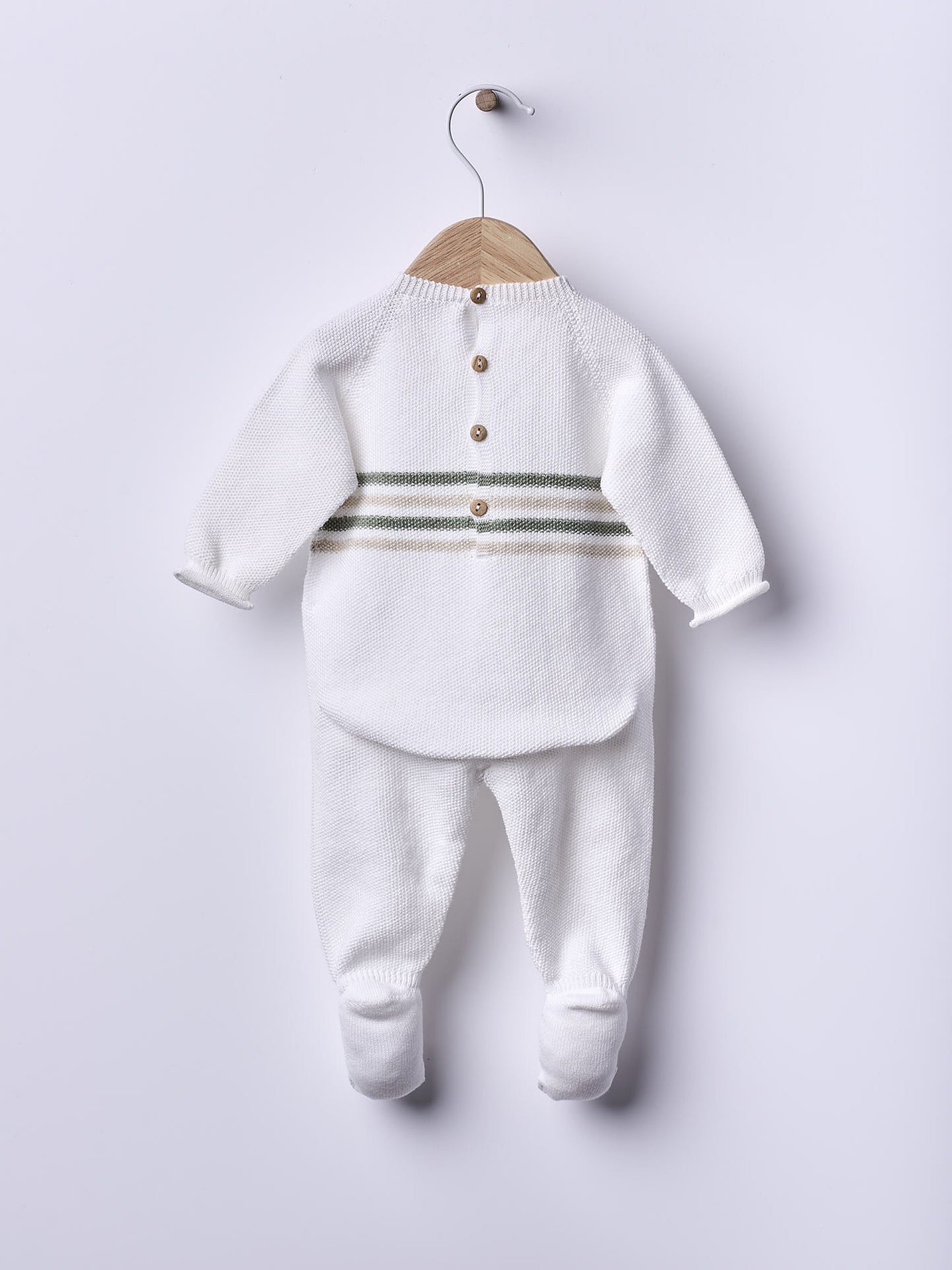 Babygrow SUMMER IN THE VILLAGE – Branco/Verde Seco Manga Comprida