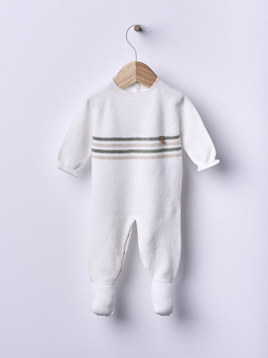 Babygrow SUMMER IN THE VILLAGE – Branco/Verde Seco Manga Comprida