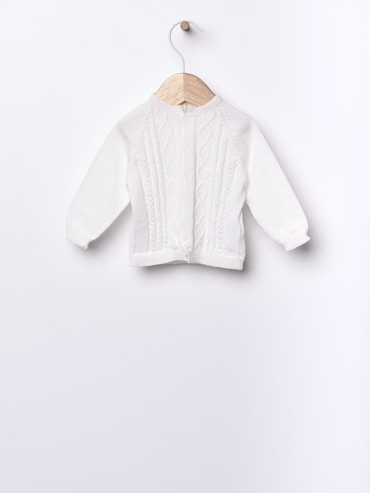 Wedoble - MY SWEET BABY 
Casaco Tricotado em Algodão Orgânico Pérola