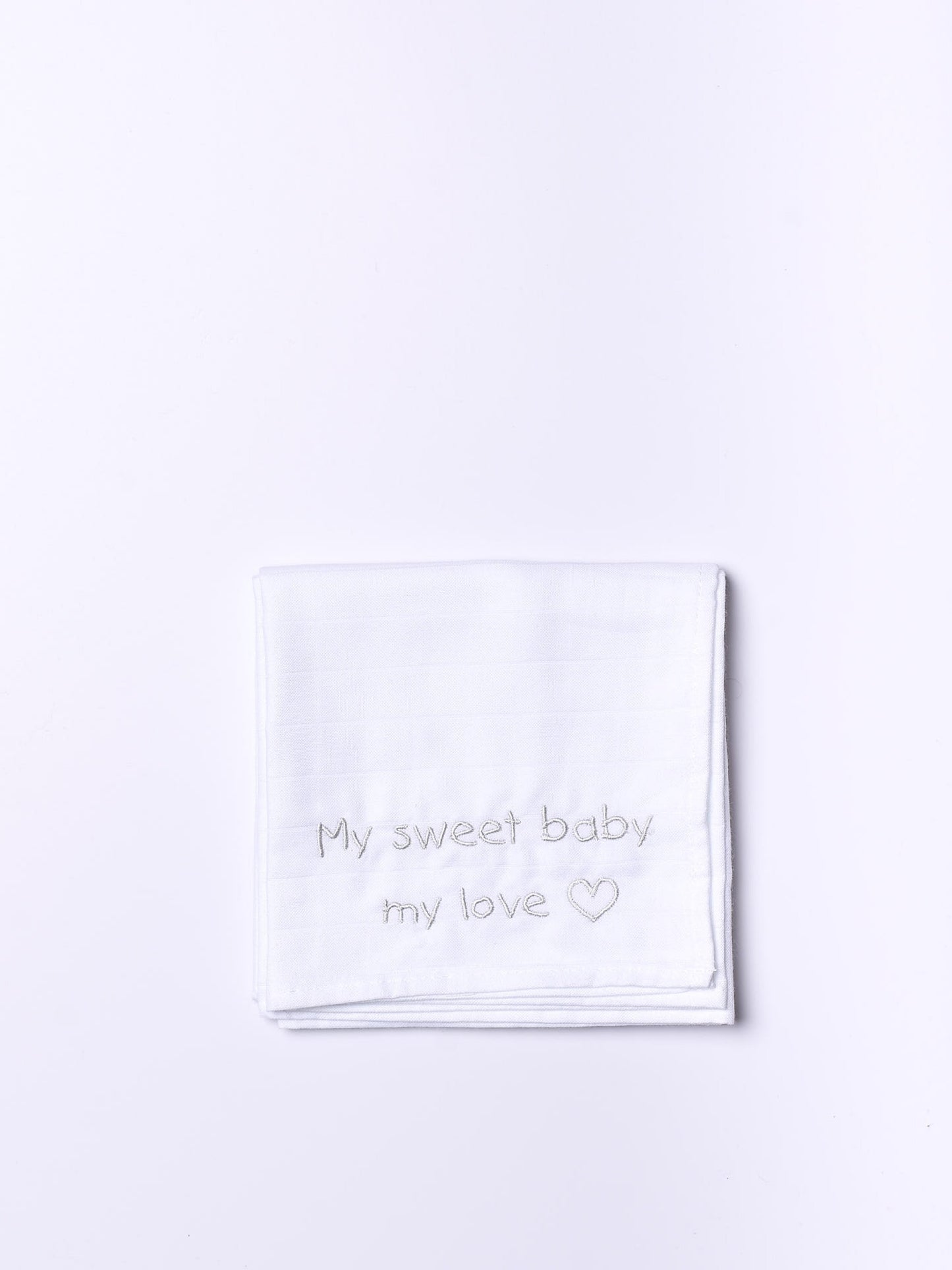 Wedoble - MY SWEET BABY Fralda de Pano Bordada Cinza Claro