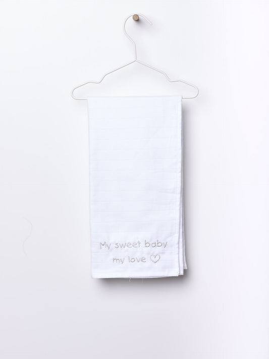 Wedoble - MY SWEET BABY Fralda de Pano Bordada Cinza Claro