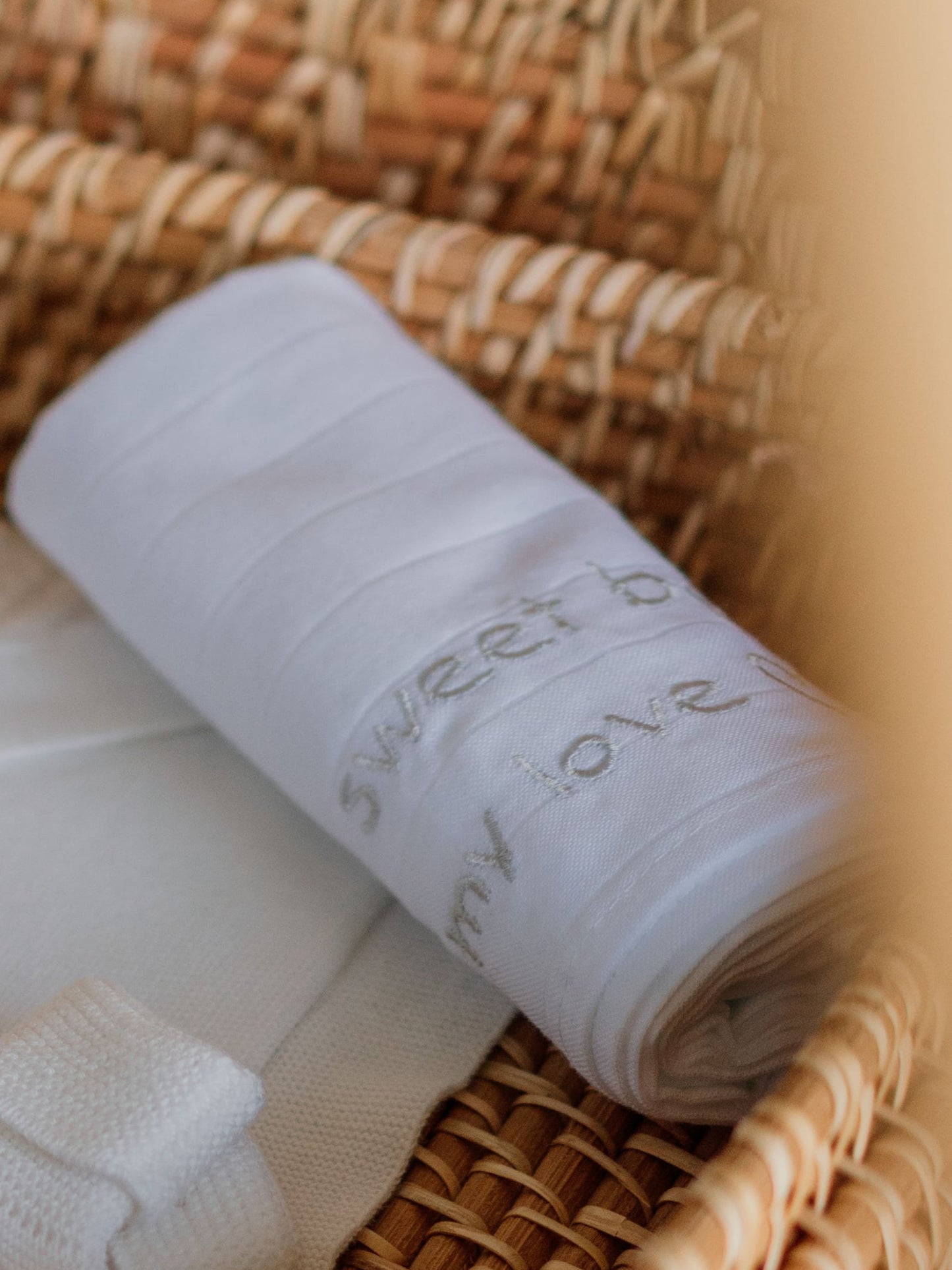 Wedoble - MY SWEET BABY Fralda de Pano Bordada Cinza Claro