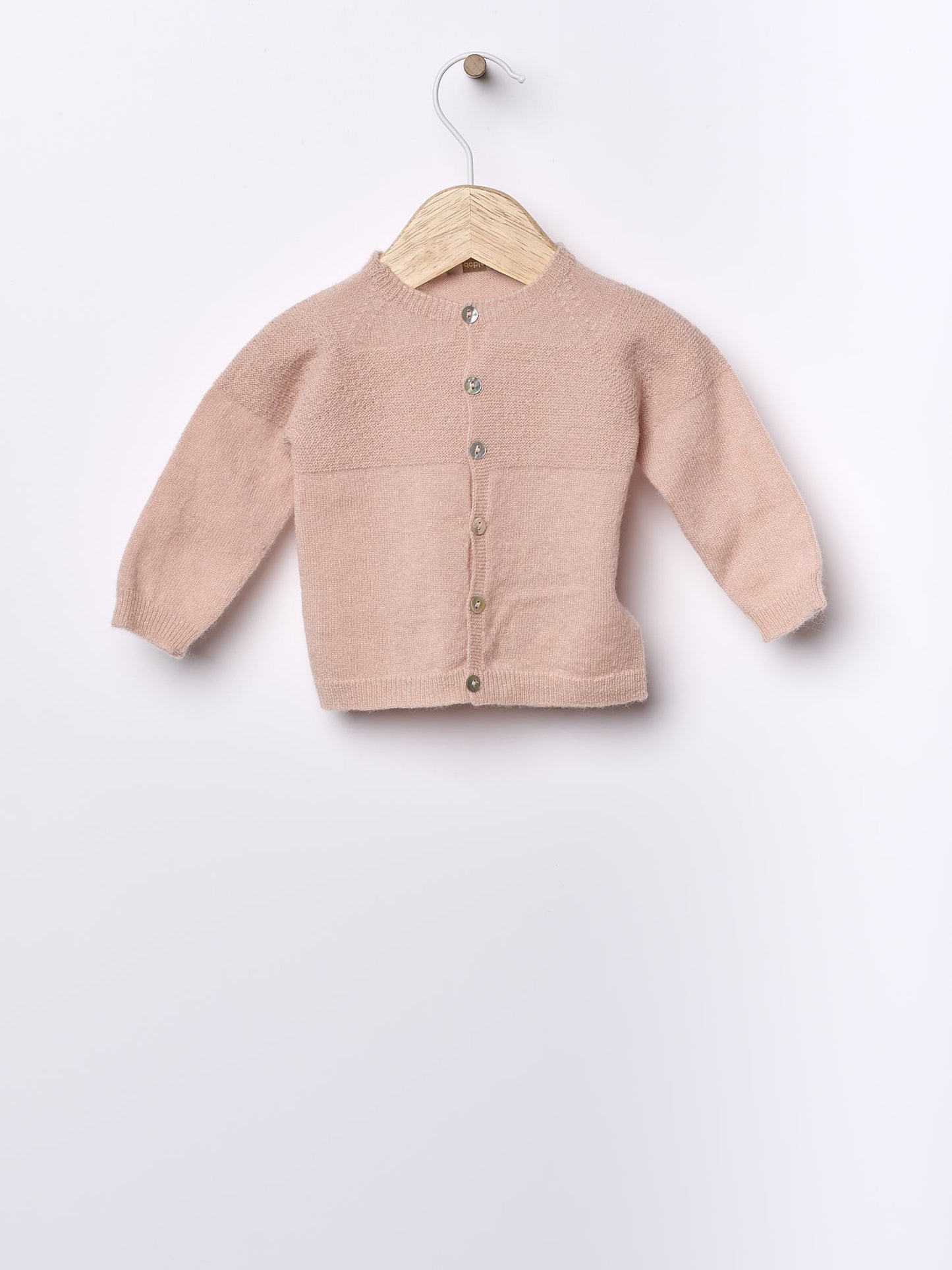 Wedoble - LITTLE LOVE Casaco Tricotado em Lã Merino e Caxemira 
 Rosa Médio