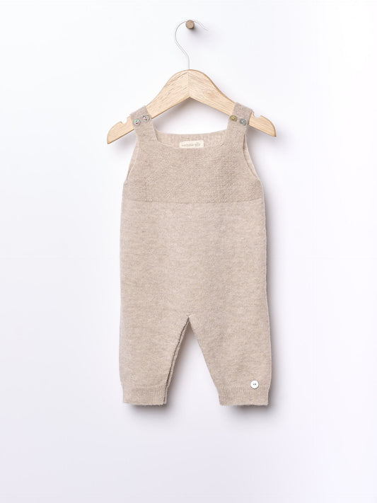 Wedoble - LITTLE LOVE Jardineiras Tricotadas em Lã Merino e Caxemira Bege