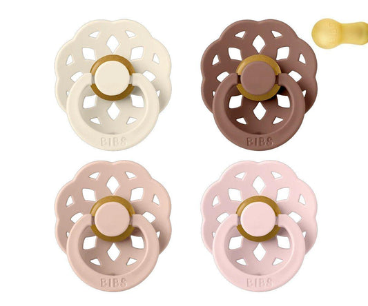 Pack 4 Chupetas BIBS Boheme - Ivory/Blush/Woodchuck/Blossom