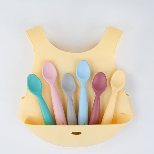 Pack de 2 Colheres de Silicone - Bubble Beige/Powder Grey