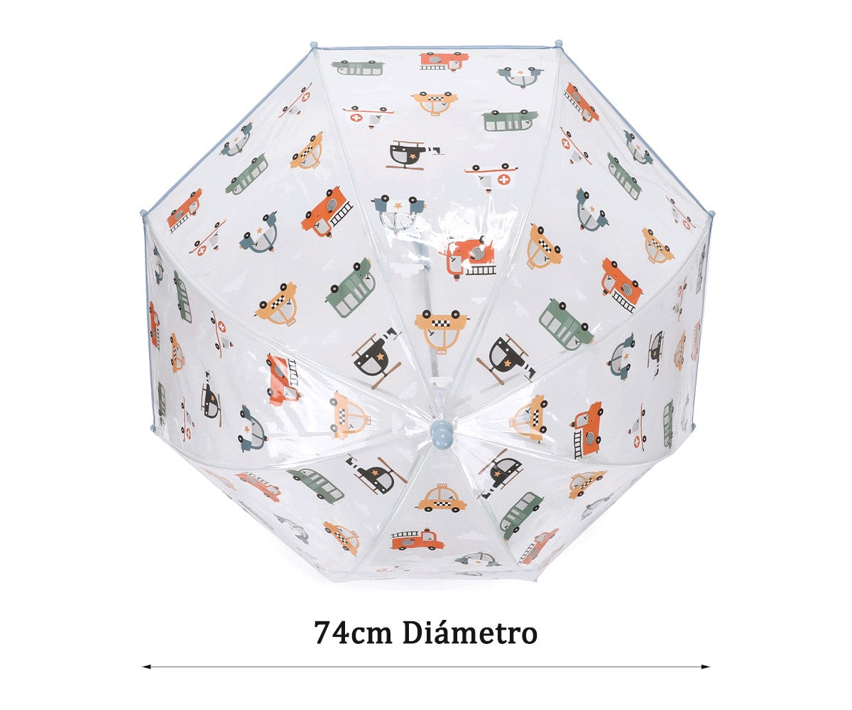 Guarda-Chuva Infantil Transparente Tutete - City Cars