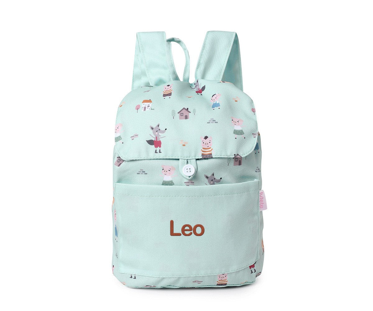 Mochila Pequena Tecido Personalizável Tutete - The Three Little Pigs
