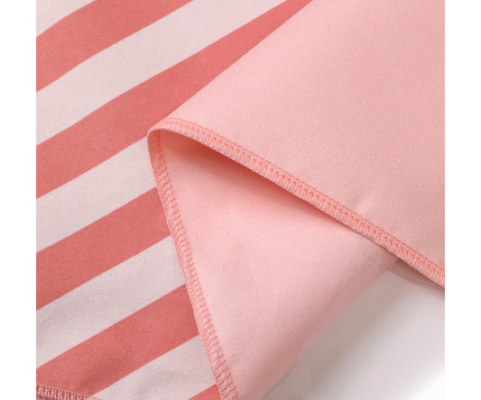 Toalha de Praia Microfibra Monnëka Stripes Bloom & Blush