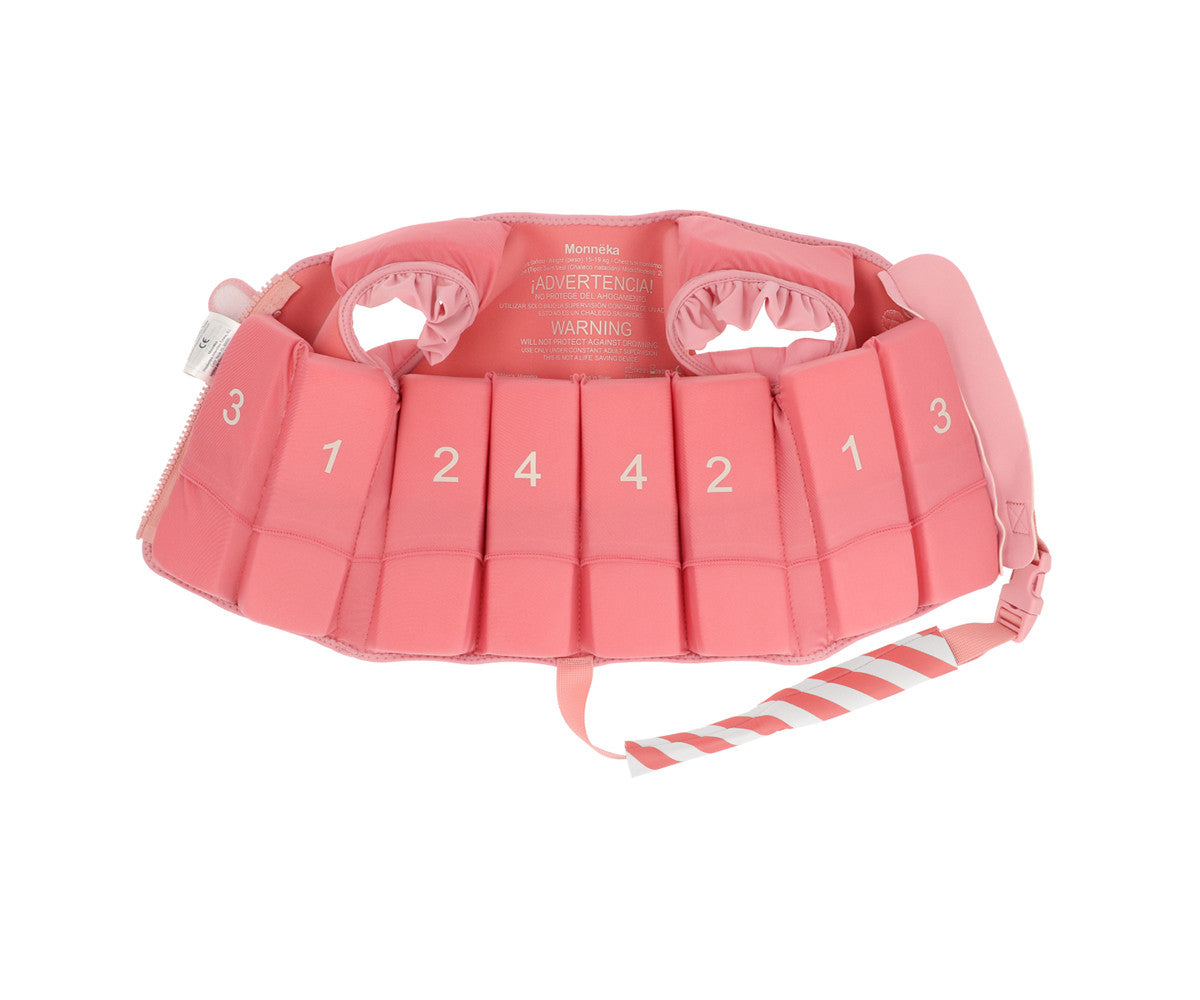 Colete Flutuador Aprendizagem Monnëka Stripes Bloom & Blush