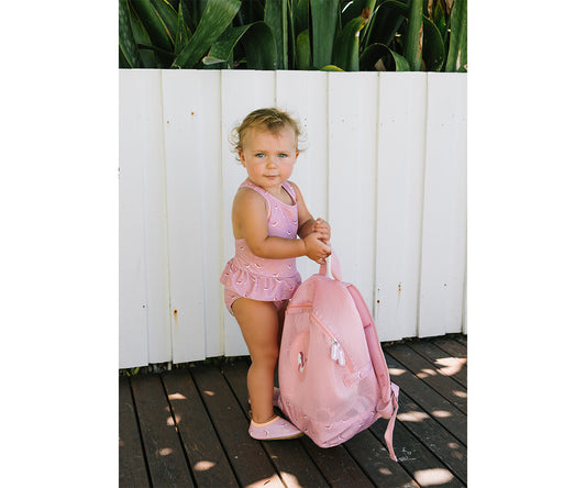 Mochila Infantil Anti-Areia Monnëka Whale Pink