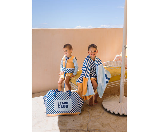 Bolsa de Praia Monnëka Anti-Areia Stripes Blues & Beyond