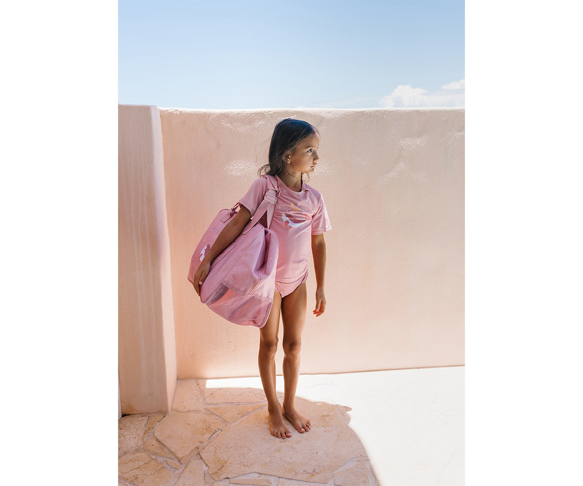 Bolsa de Praia Monnëka Anti-areia Whale Pink