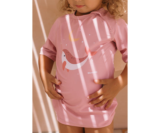 Camisola de Proteção Solar Monnëka Whale Pink