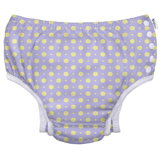 Fralda Reutilizável Para Piscina e Praia - Lavender Polka
