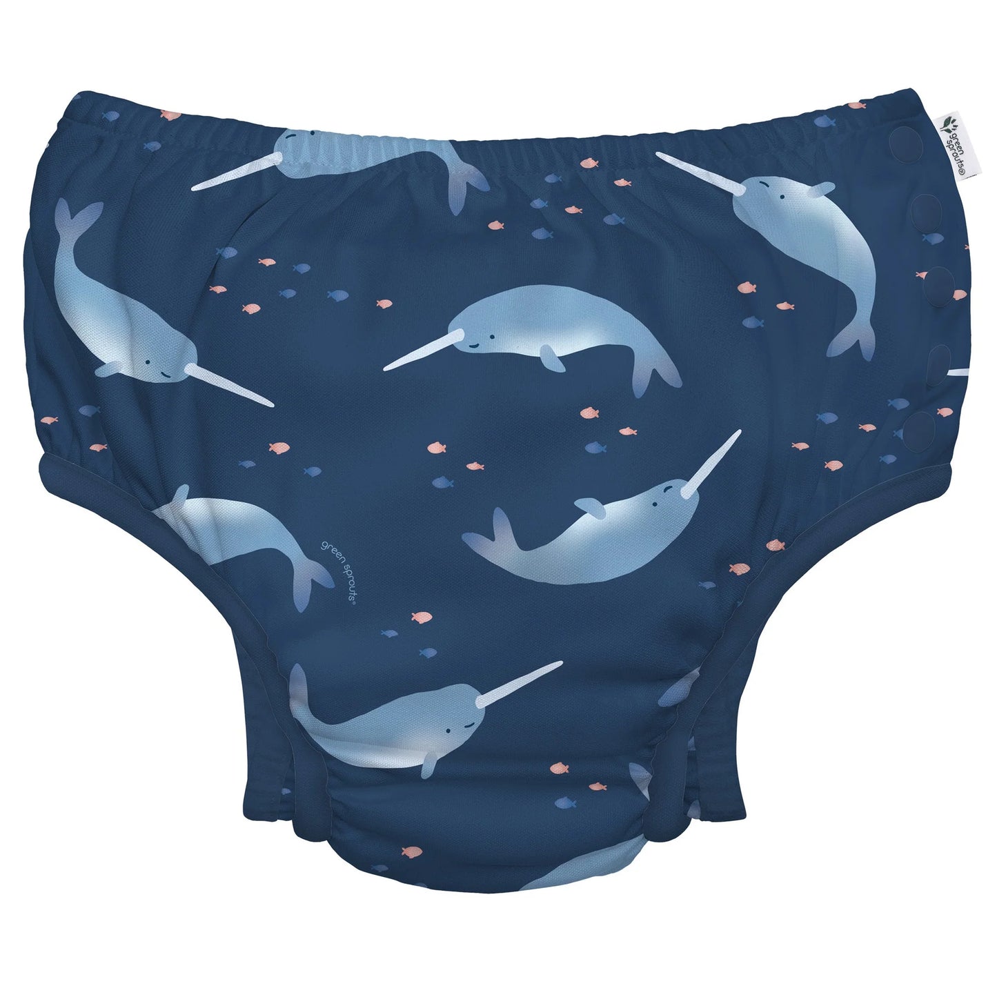 Fralda Reutilizável Para Piscina e Praia - Navy Narwhal