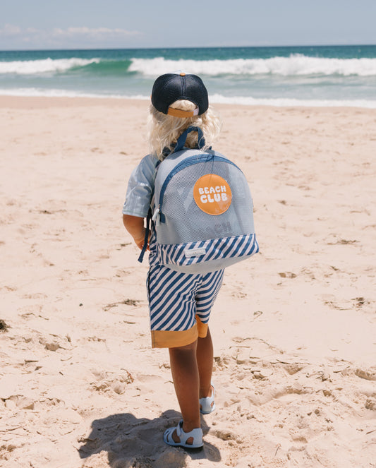 Mochila Infantil Anti-Areia Monnëka Stripes Blues & Beyond