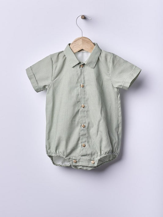 Body camisa em tecido xadrez Vichy - SUMMER IN THE VILLAGE