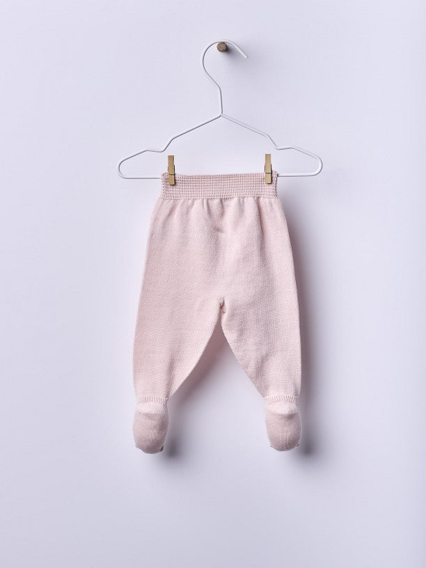 Calças com pé tricotadas em algodão orgânico - ROMANTIC SPRING DAY