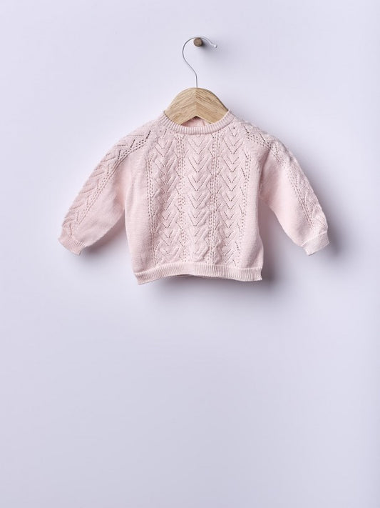 Camisola de manga comprida tricotada em algodão orgânico - ROMANTIC SPRING DAY