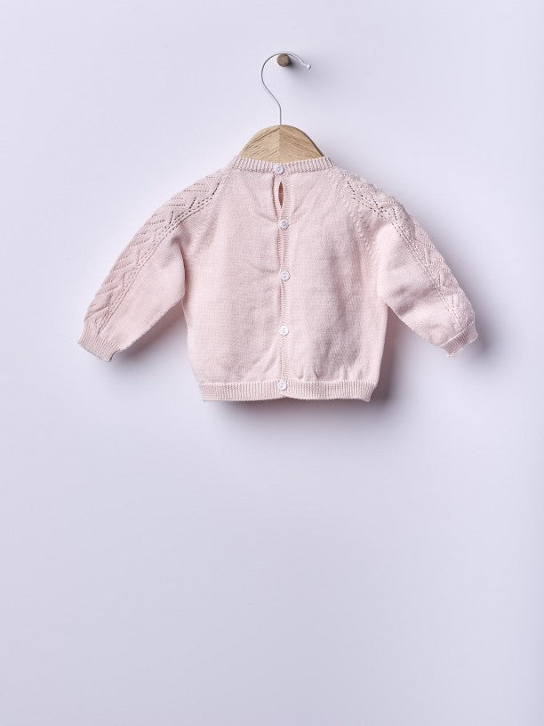 Camisola de manga comprida tricotada em algodão orgânico - ROMANTIC SPRING DAY